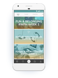 Work from home campaign Cultr App screenshot on smartphone